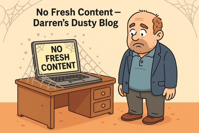 Website covered in cobwebs to represent lack of fresh content