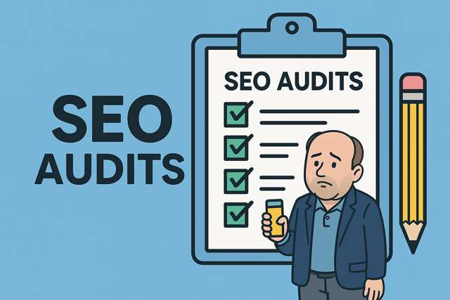 Man deep in thought, visualising an SEO audit checklist and how to improve his website.