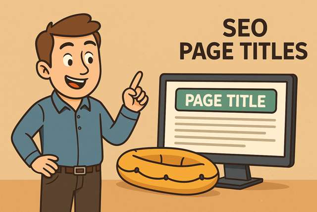 Illustration representing SEO titles, highlighting the importance of clear and keyword-focused page headings.